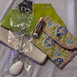 Livin ona Prairie Lot Paparazzi Silver Necklace Earring Ipsy Makeup Bag Handmade